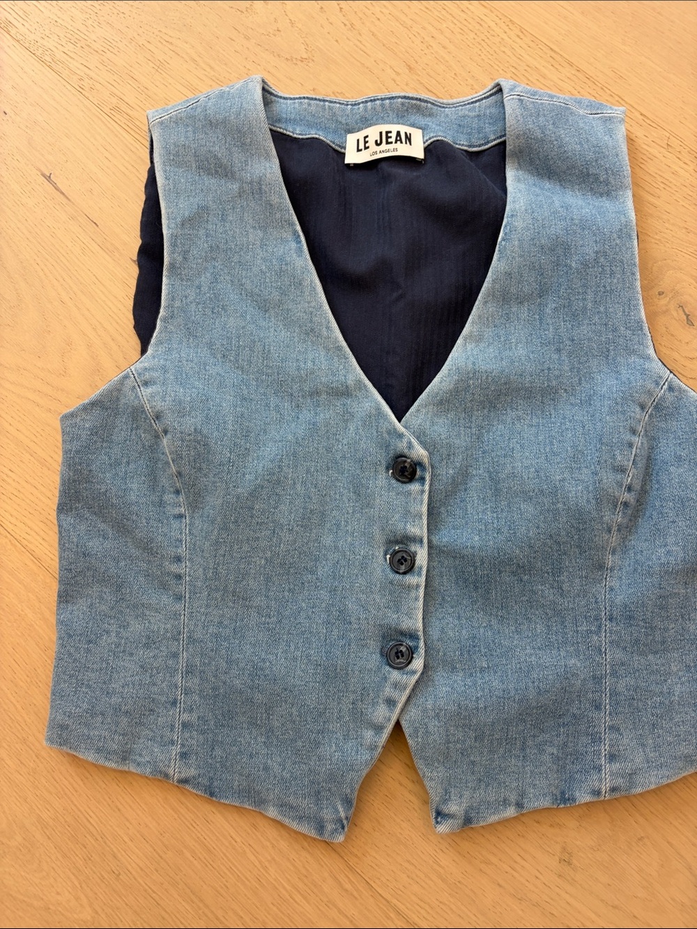 Le Jean Light Blue Denim Button-Front Vest for Kids